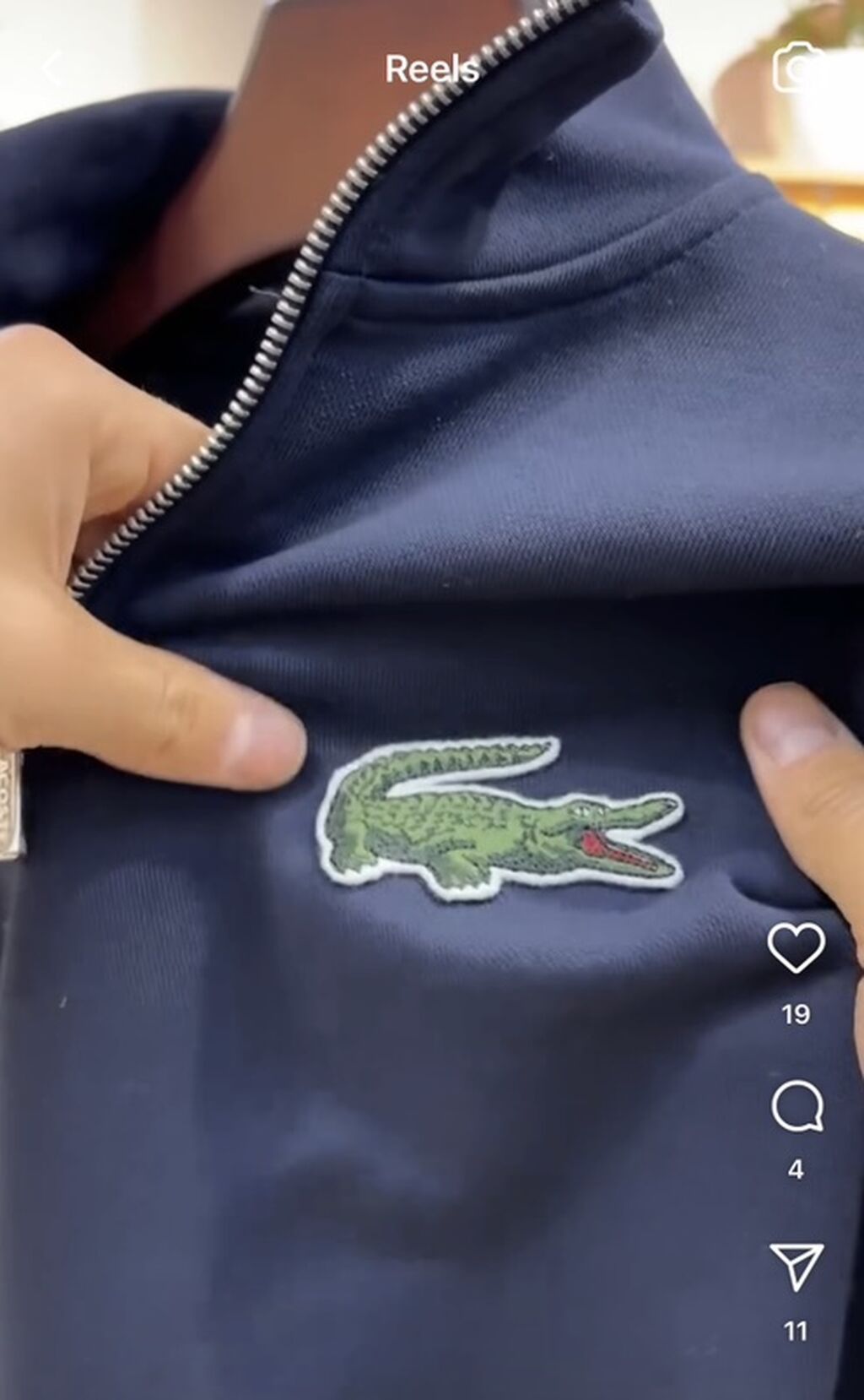 Размер L Свитшот Lacoste с молнией до середины груди (half-zip): фото 6