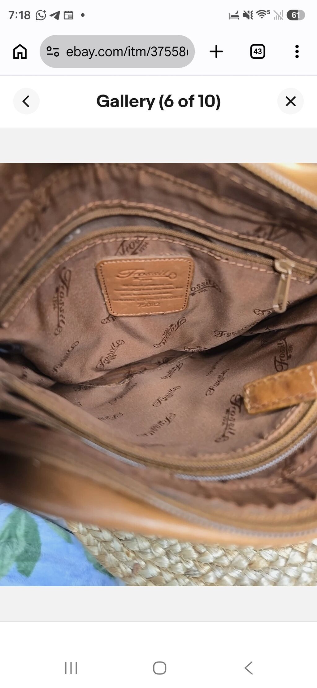 Сумка через плечо Fossil из натуральной кожи, карамельно‑коричневого — фото 3
