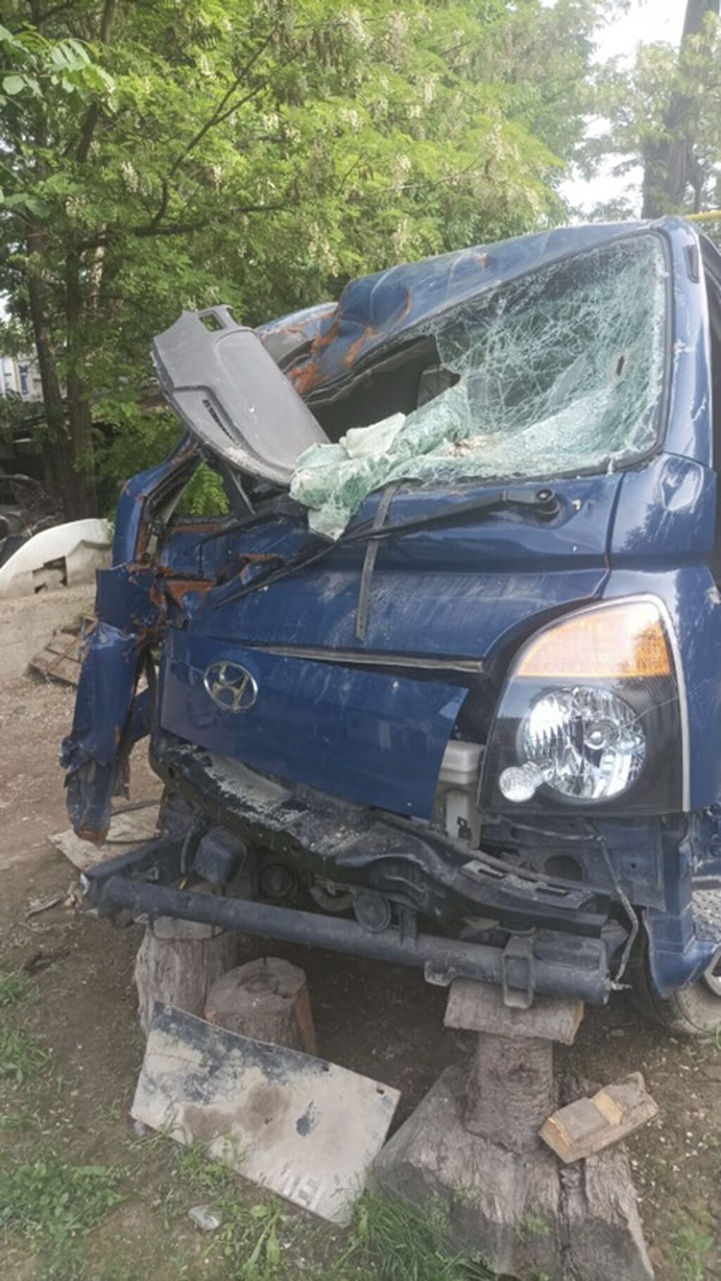 Hyundai Porter (портёр) — разбор на запчасти - Кузов: синий, бортовая: фото 5