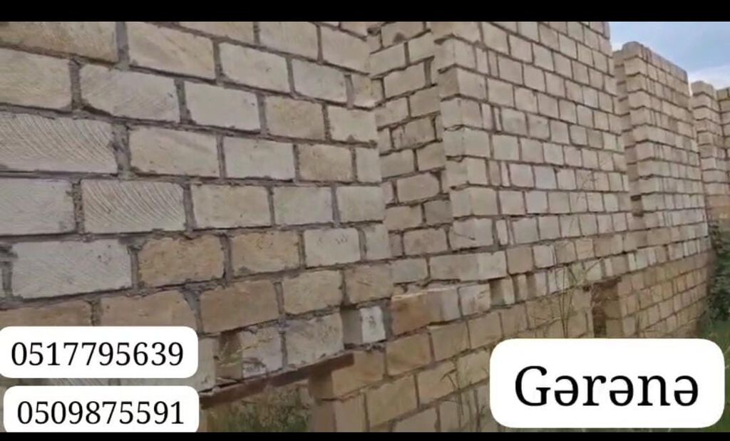 Evin torpaq sahəsi 7sot 15sent. kürsüyə qədər 5 daş qoşa hörülüb. cəm