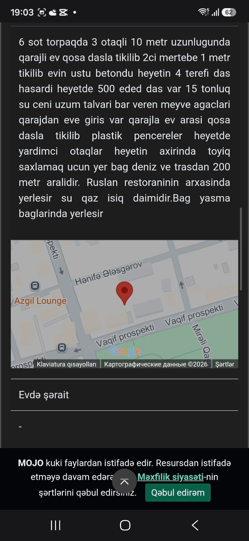 Zeynalabdin Tağıyev, 100 kv. m, 3 otaqlı, Hovuzsuz, Su