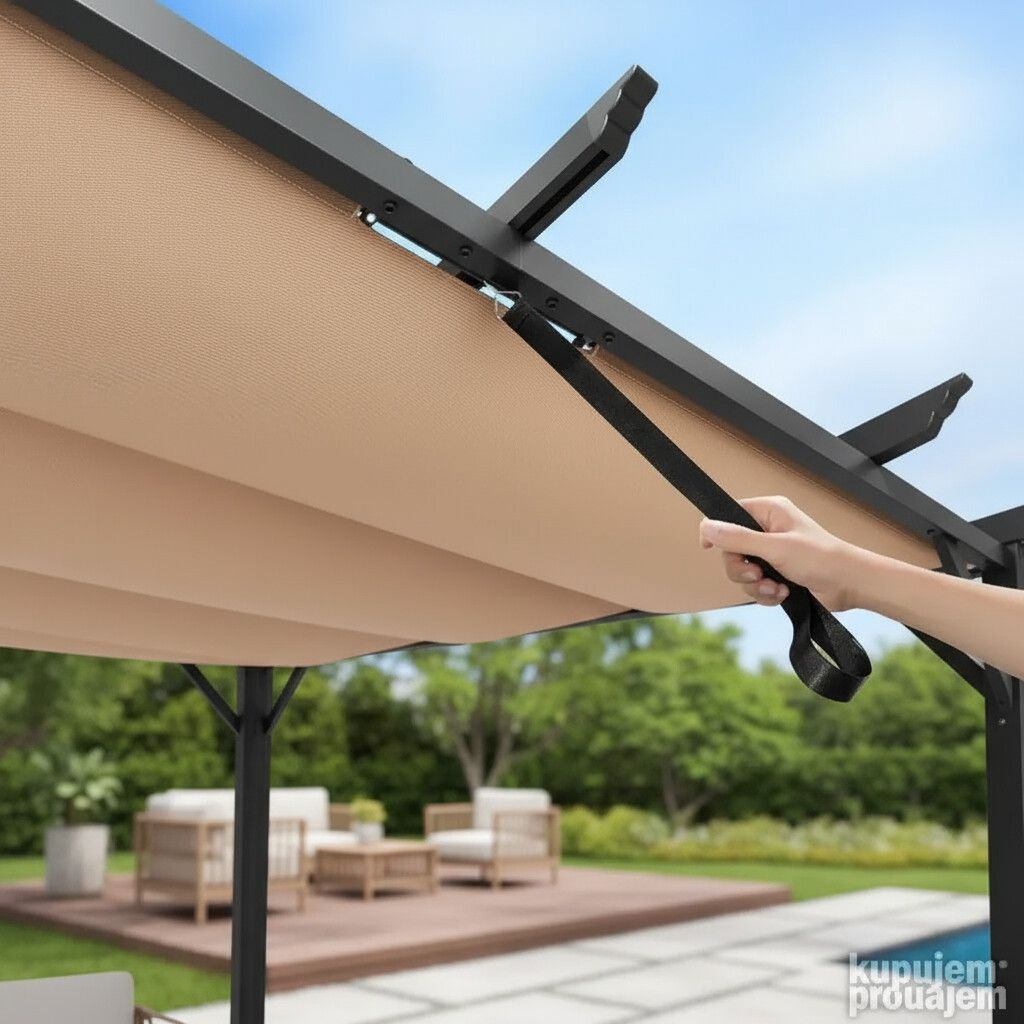 Suncobrani, tende i paviljoni: Paviljon/Pergola (NOVO) 🏡 Gornji krov pergole je napravljen od 100%