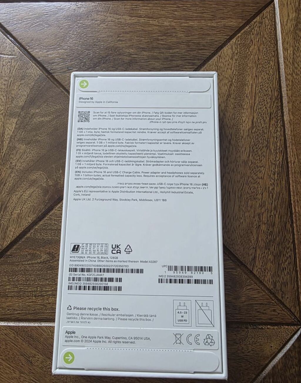 IPhone 16, 128 ГБ, цвет Black (модель A3287) Комплектация: - смартфон: фото 2