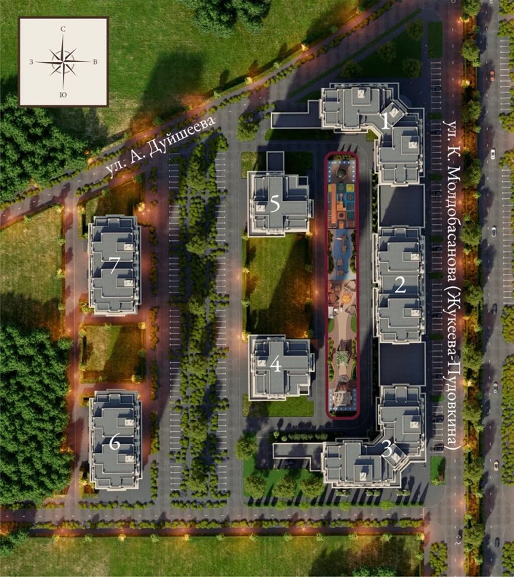 3 комнаты, 113 м², Асанбай мкр Элитка, 8 этаж, ПСО (под самоотделку): фото 2