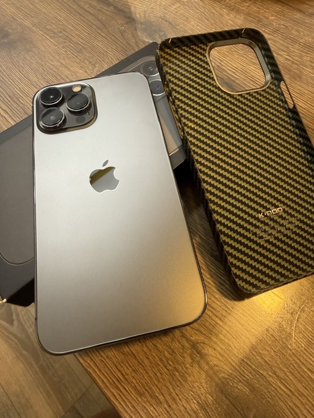IPhone 13 Pro Max, Б/у, 256 ГБ, Графит, Коробка, 76 %: фото 1