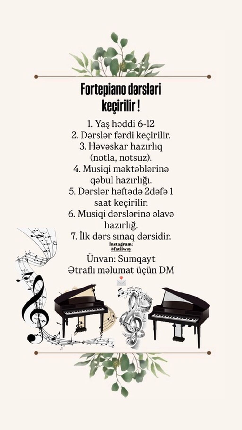 Fortepiano dərsləri