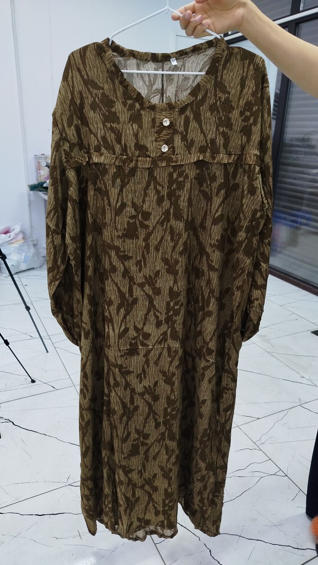 Повседневное платье, Лето, Длинная модель, Хлопок, Прямое, M, L, XL: фото 6