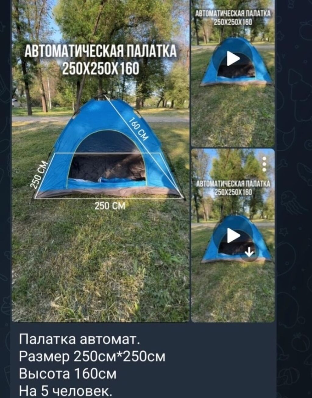 Автоматическая палатка ?160 - Тип: палатка-автомат (быстрая установка