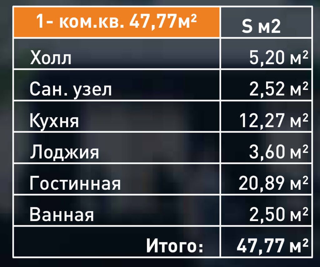 1 комната, 48 м², Пишпек Элитка, 9 этаж, ПСО (под самоотделку): фото 5