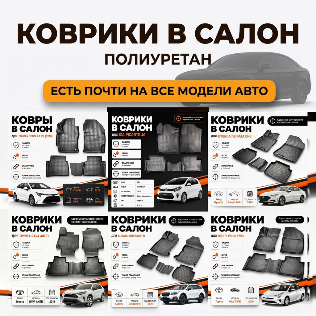 Коврики в салон из полиуретана — есть почти на все модели авто: фото 6