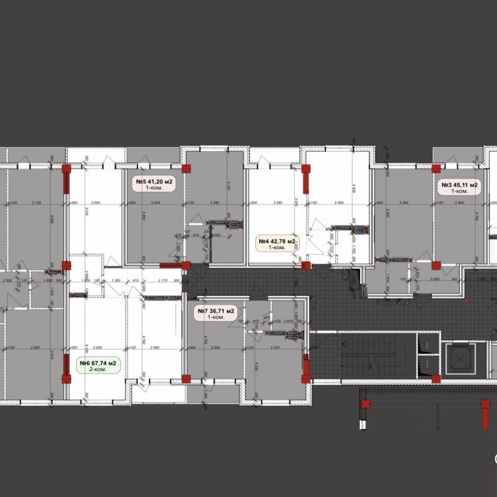 1 комната, 41 м², Джал-15 Элитка, 10 этаж, ПСО (под самоотделку): фото 4