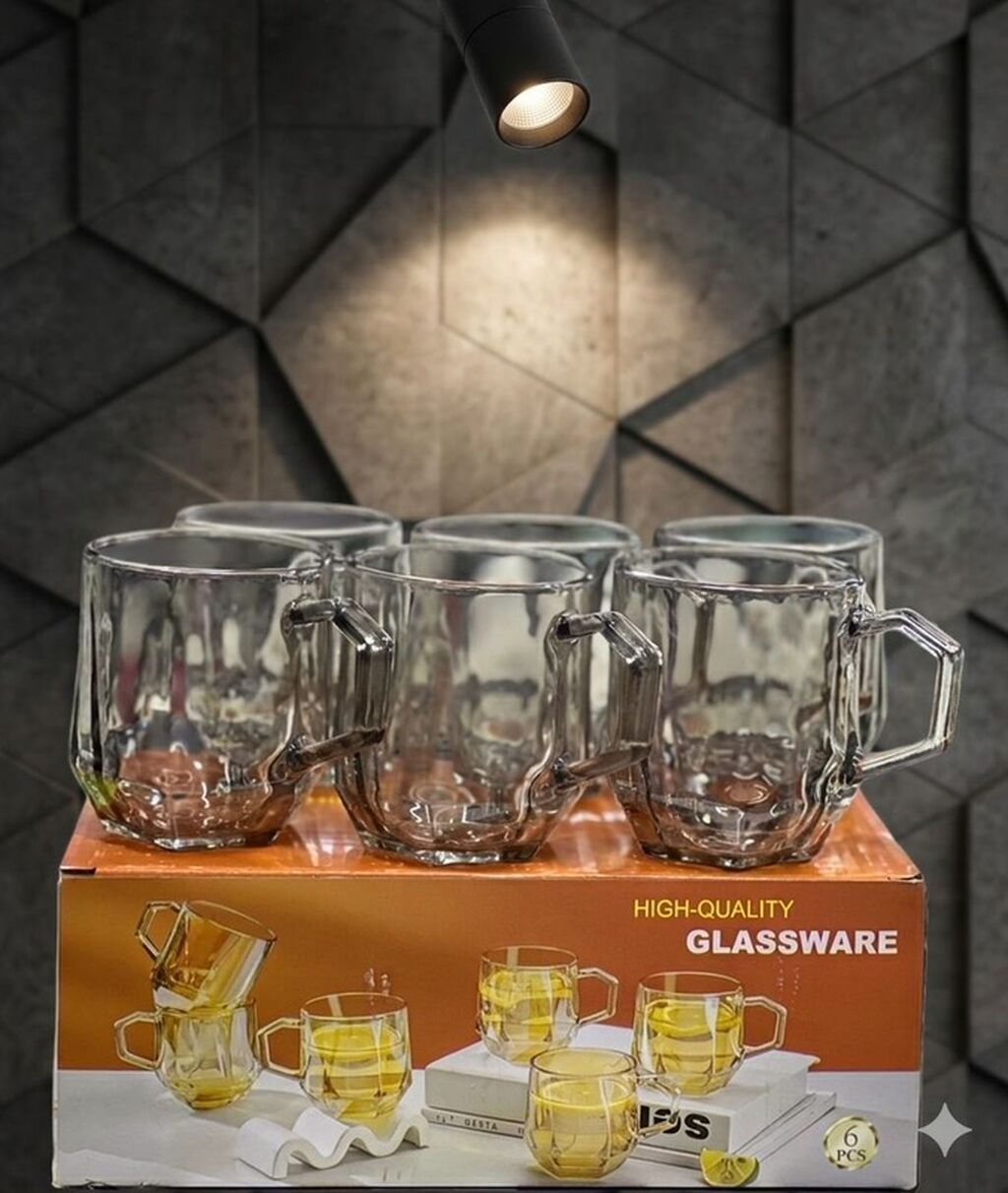 Набор стеклянных кружек High-Quality Glassware — 6 штук. - Материал: фото 1