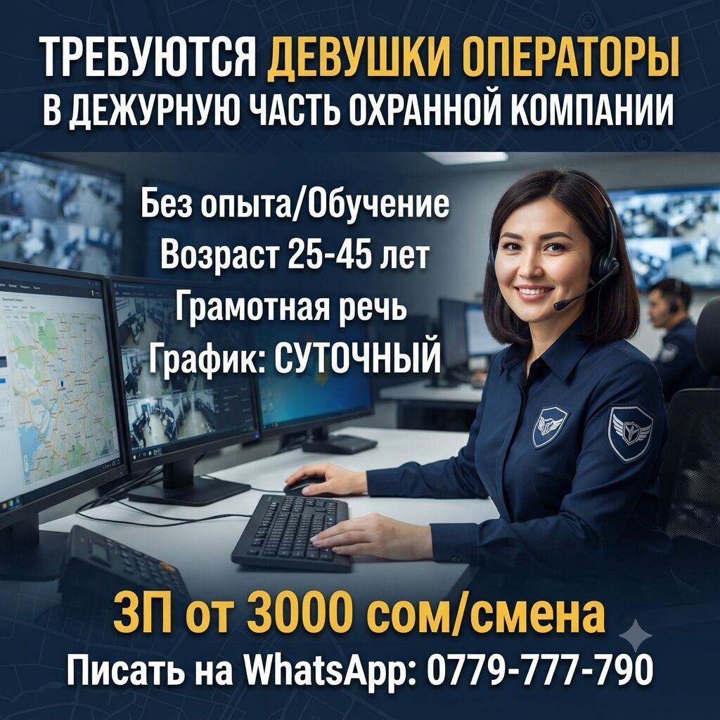 Требуются девушки-операторы в дежурную часть охранной компании