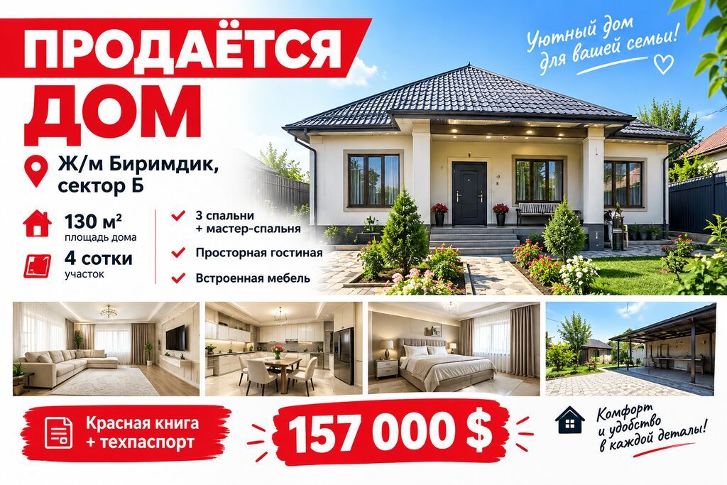 Продаётся благоустроенный дом Жилмассив Биримдик (территориально г: фото 1