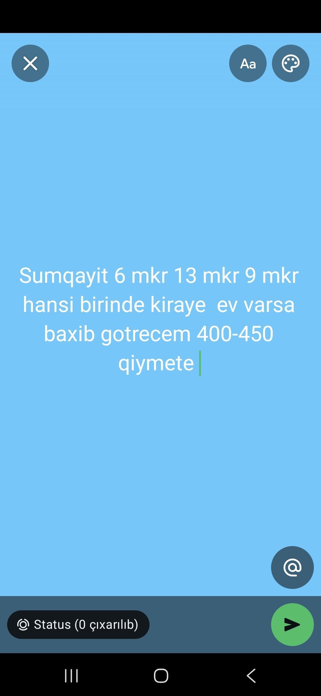 Sumqayıtda kirayə ev axtarılır. Üstünlük 6-cı mikrorayon, 13-cü