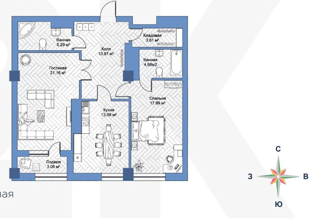 2 комнаты, 82 м², Асанбай мкр Элитка, 14 этаж, ПСО (под самоотделку): фото 4