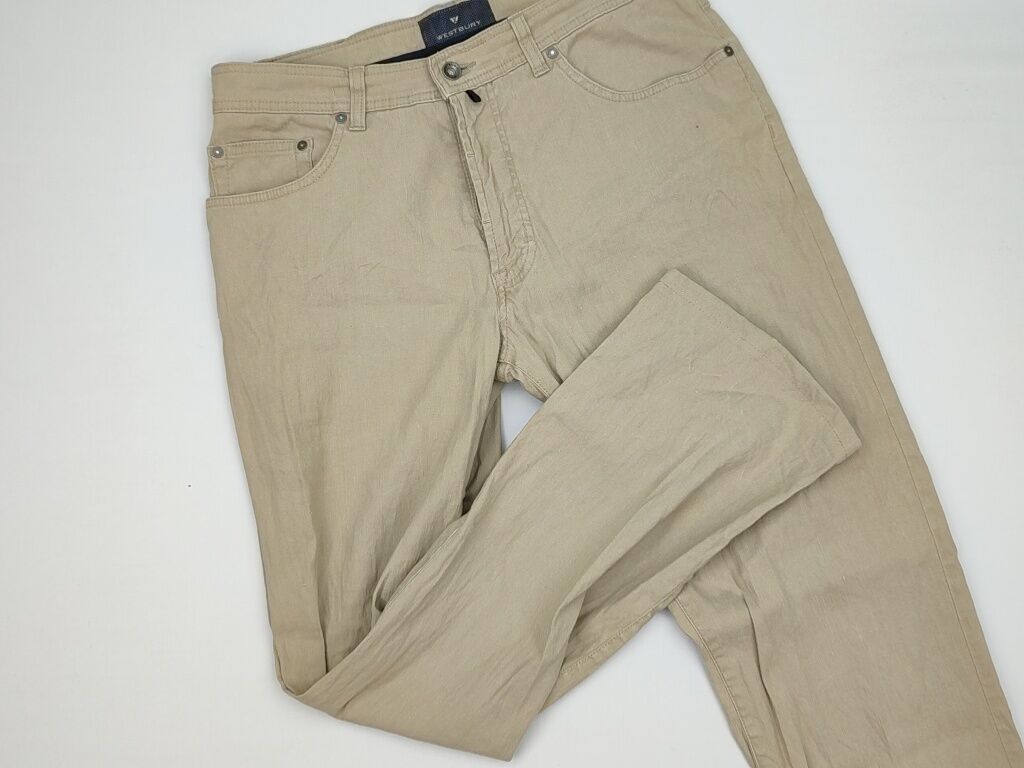 Inne spodnie: Męskie spodnie Westbury - Kolor: beżowy/piaskowy - Krój: klasyczny