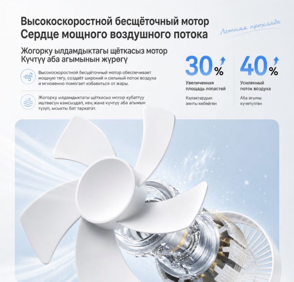 Настольный вентилятор Large Handheld Desktop Fan N30 Купить в Бишкеке — фото 7