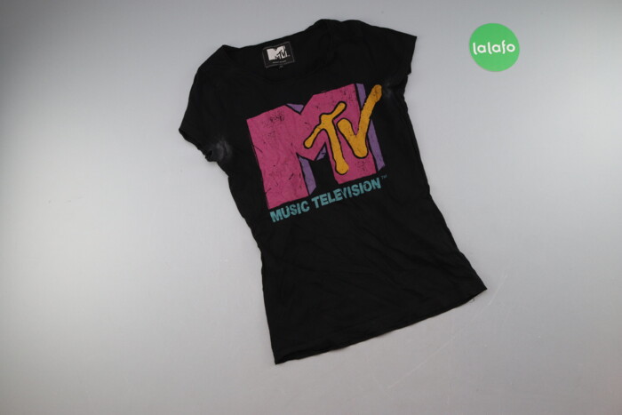 Оголошення створено 14 Січня 2022 18:38:01: Жіноча футболка з написом MTV p. M

Стан задовільний, є плямки