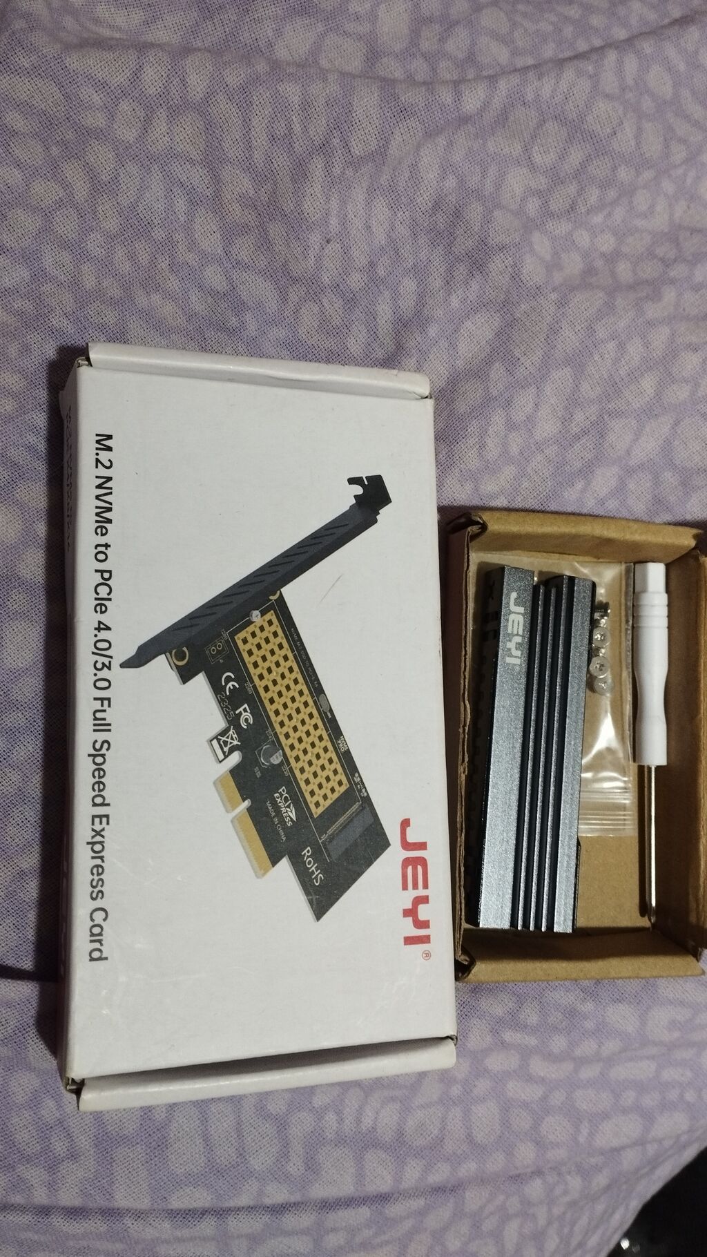 Переходник JEYI M.2 NVMe на PCIe 4.0/3.0 + комплект охлаждения для: фото 2