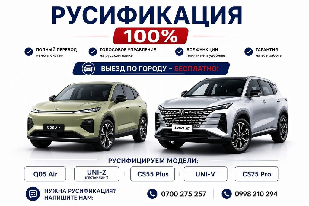 Русификация авто, Китай, Changan: фото 1
