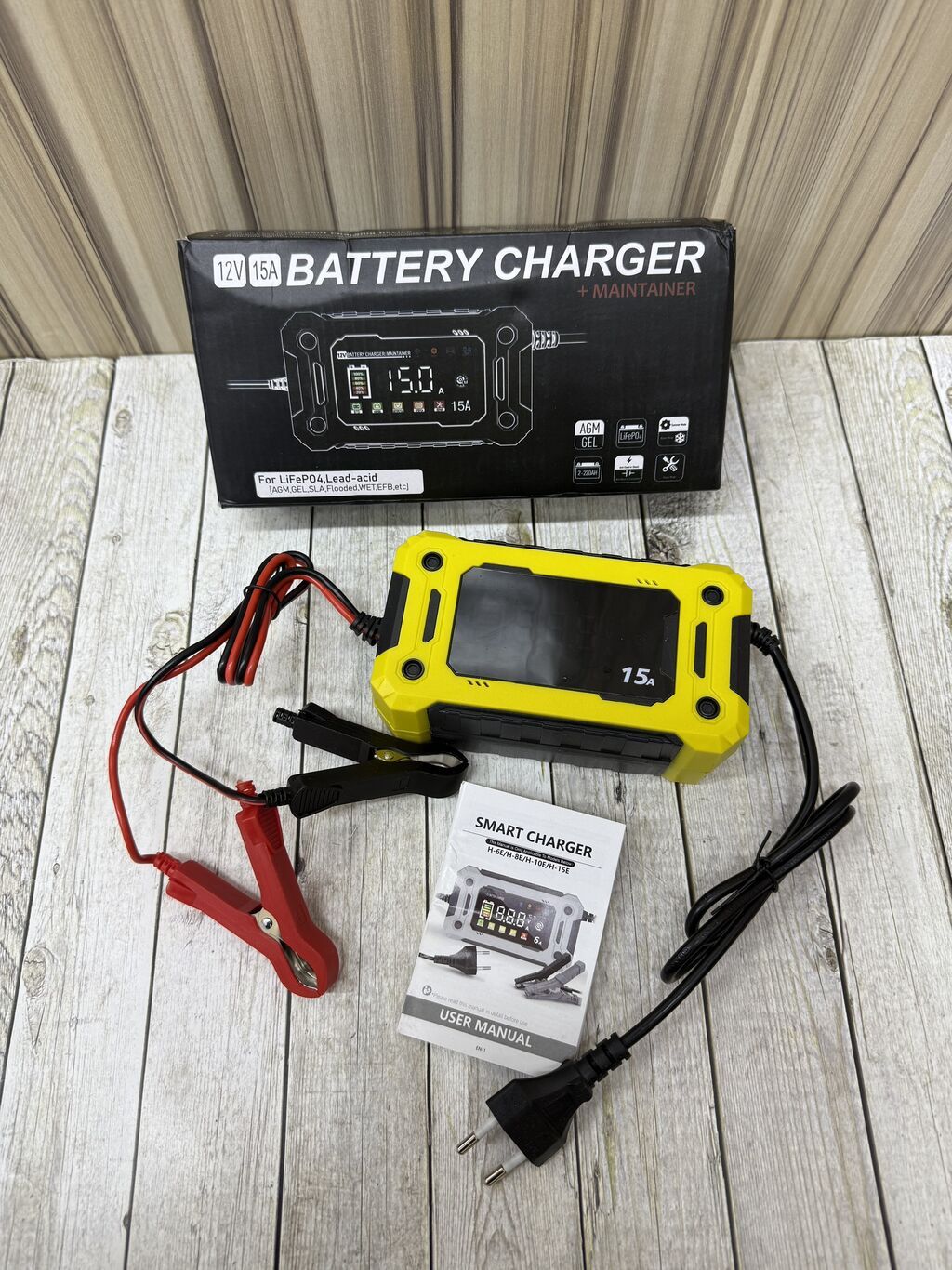 УМНОЕ МОЩНОЕ зарядное устройство для аккумулятора 12V 15A БЫСТРАЯ: фото 1