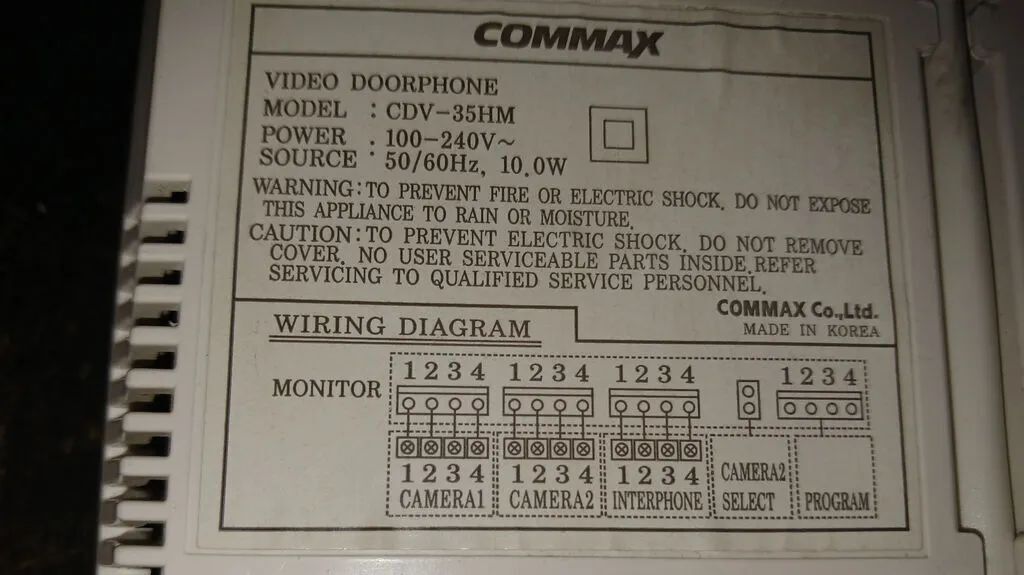 Монитор домофонии Commax CDV-35HM, белый в хорошем состоянии, на — фото 4