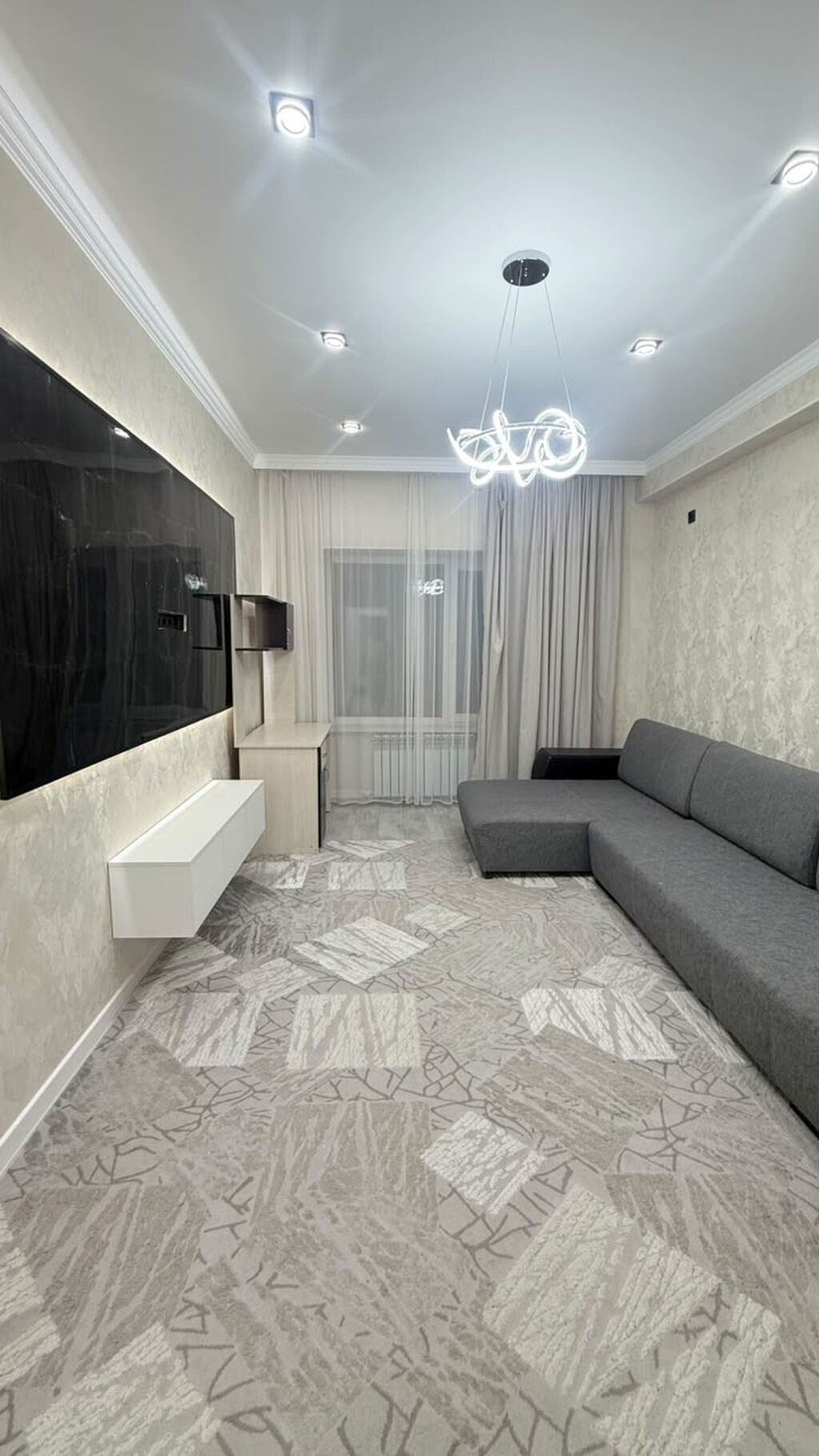 2 комнаты, 70 м², Асанбай мкр Элитка, 8 этаж, Дизайнерский ремонт: фото 2