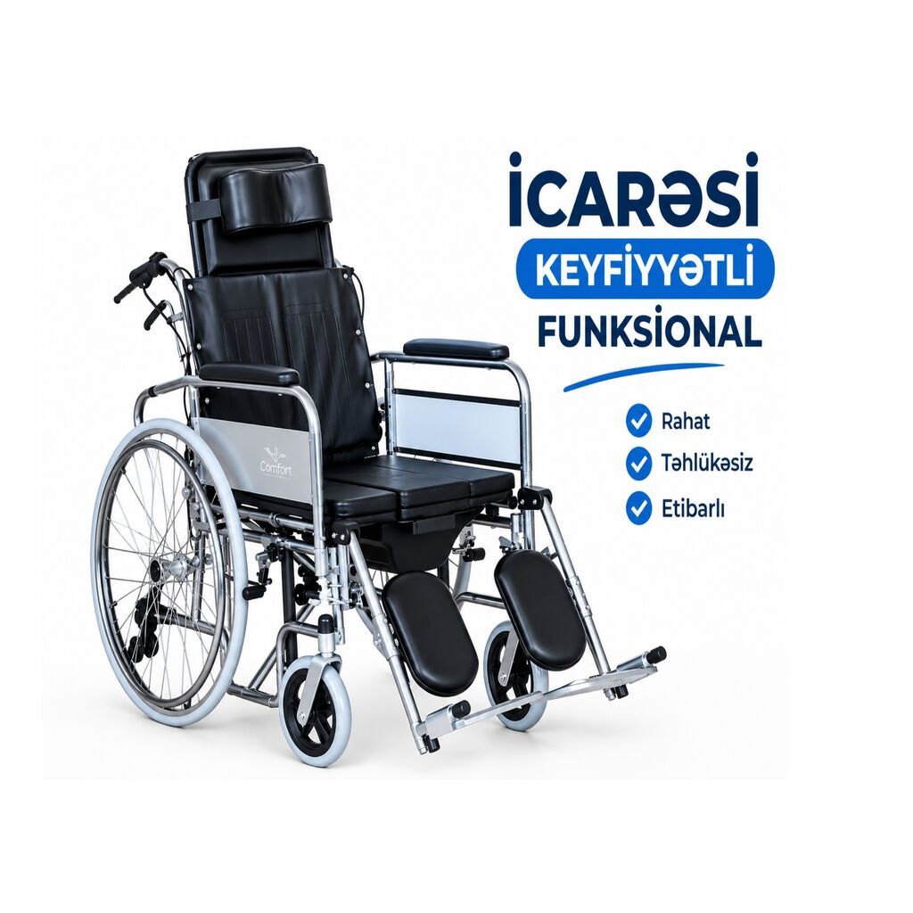 İcarəsi – funksional əlil arabası Xüsusiyyətlər: - Rahat, təhlükəsiz