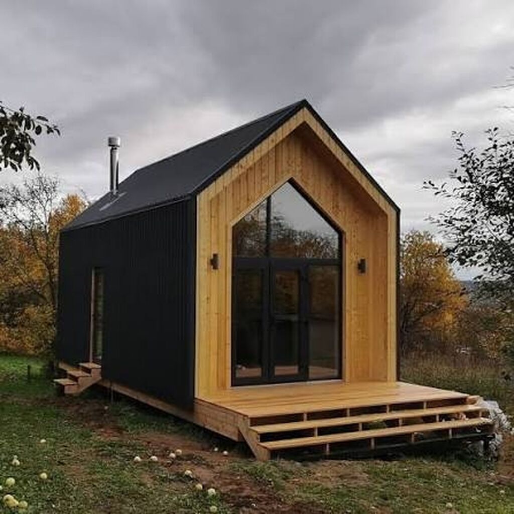Модульный каркасный дом в современном стиле «A-frame» - Компактный: фото 2