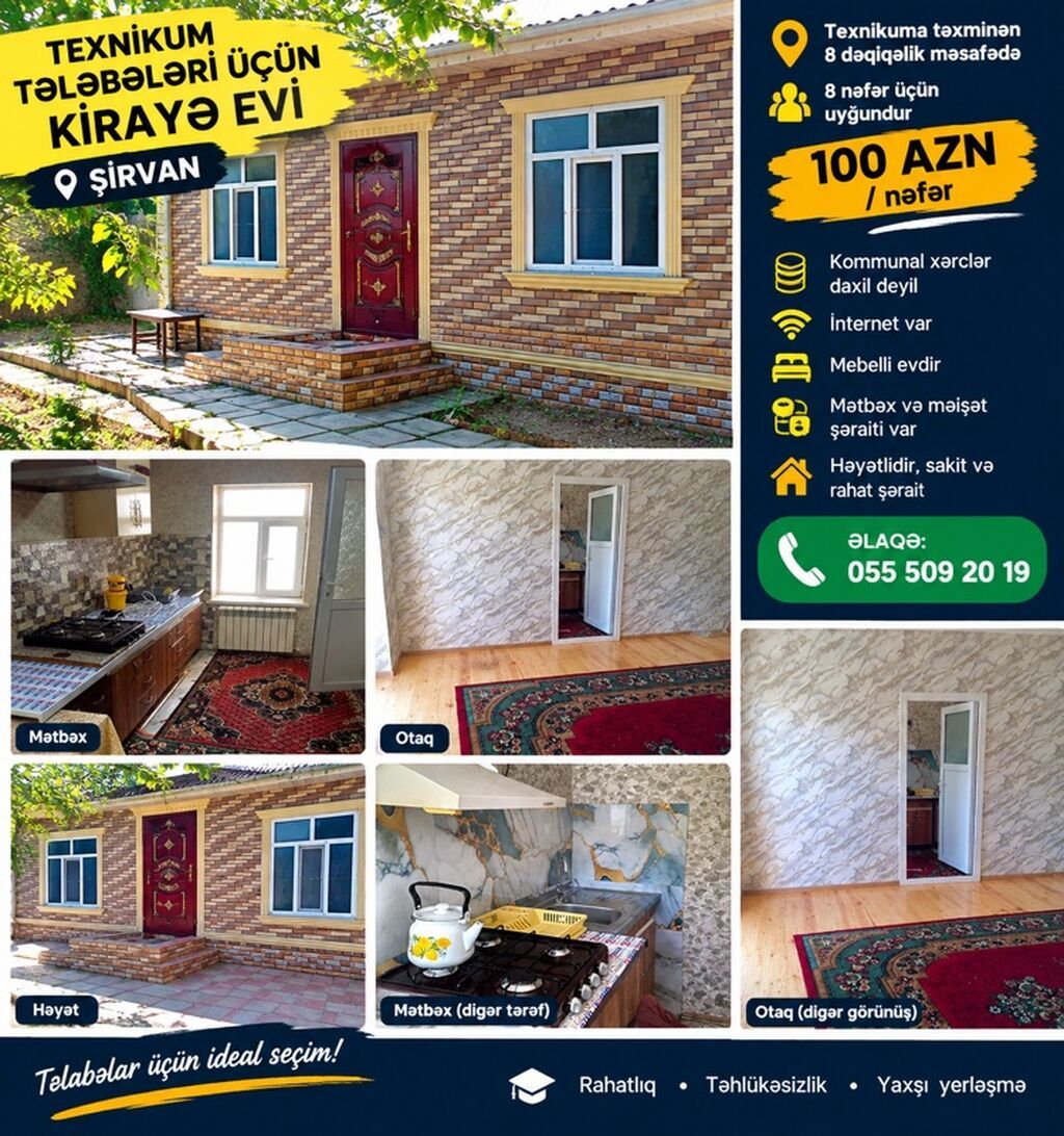 90 kv. m, 4 otaqlı, İnternet