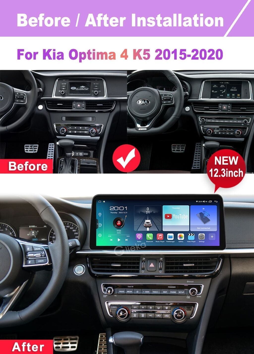 Новый, Нестандартный, 12 ", Android (встроенная ОС), Apple Carplay, Android Auto, 4 ГБ ОЗУ, 64 Гб ПЗУ: фото 3