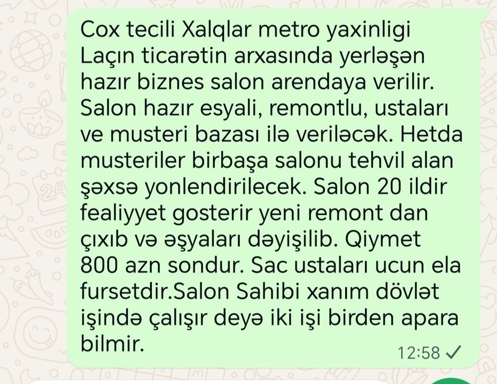 Çox təcili: Xalqlar metrosuna yaxın, Laçın ticarətin arxasında