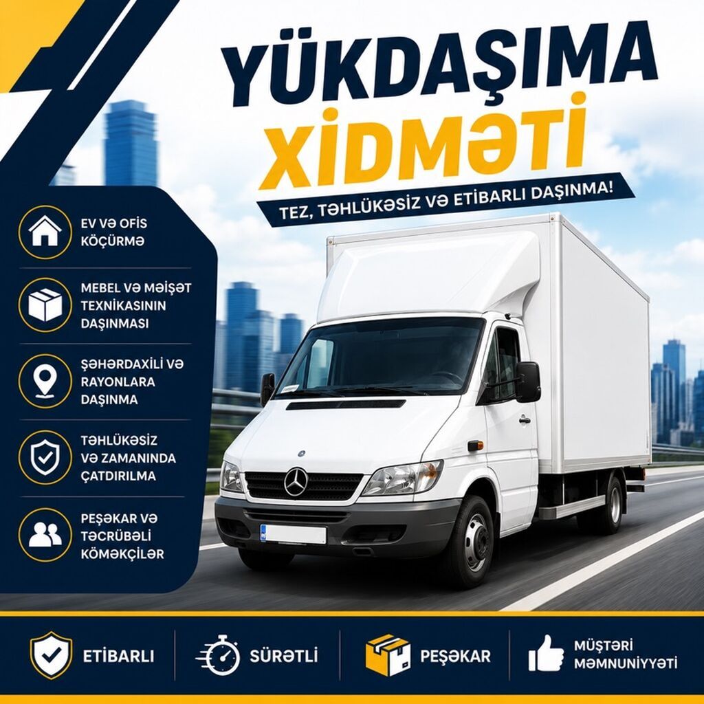 Yükdaşıma Xidməti Etibarlı və sərfəli yükdaşıma xidməti! Şəhərdaxili