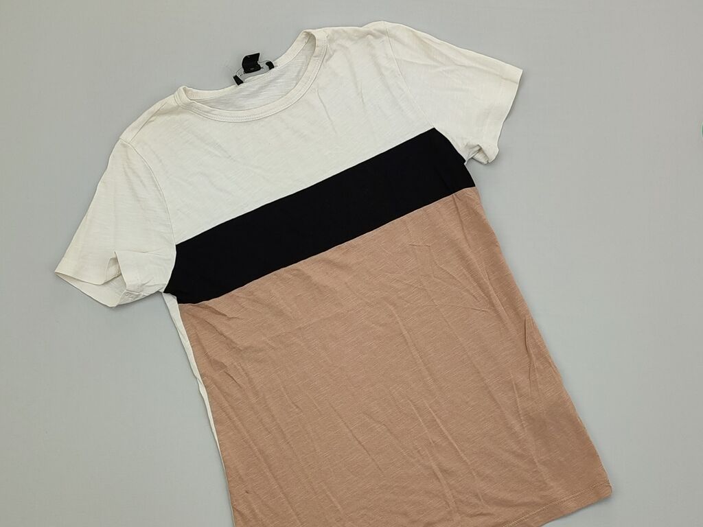 Koszulki: Koszulka S (EU 36), stan - Dobry, wzór - Linia, kolor - Brązowy — 1