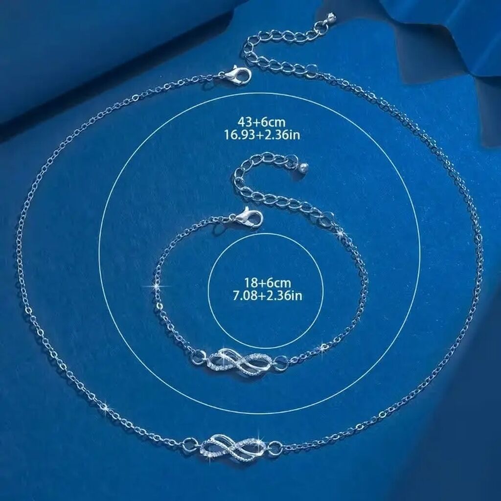 Setovi nakita: Set ogrlice i narukvice “Infinity” – elegantan dvodelni nakit u