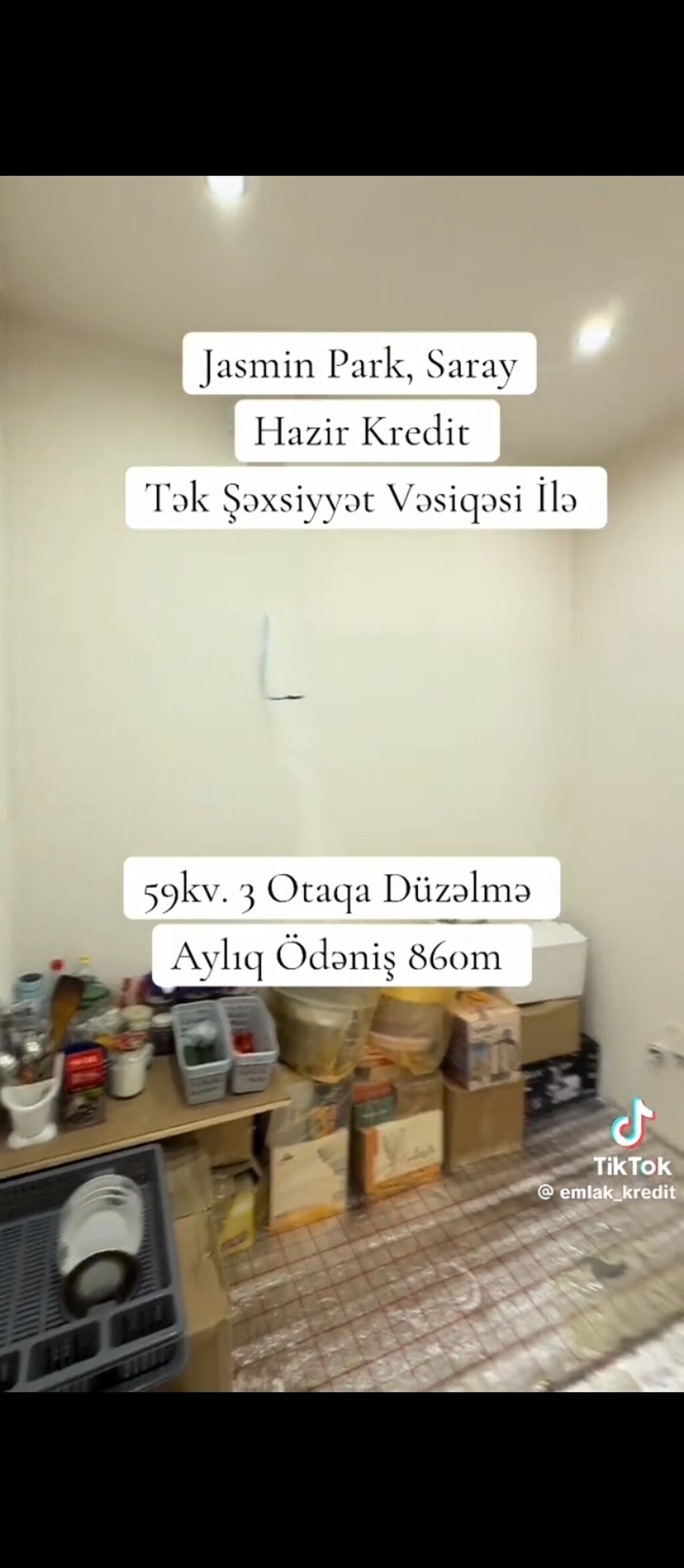 3 otaqlı, Yeni tikili, 60 kv. m