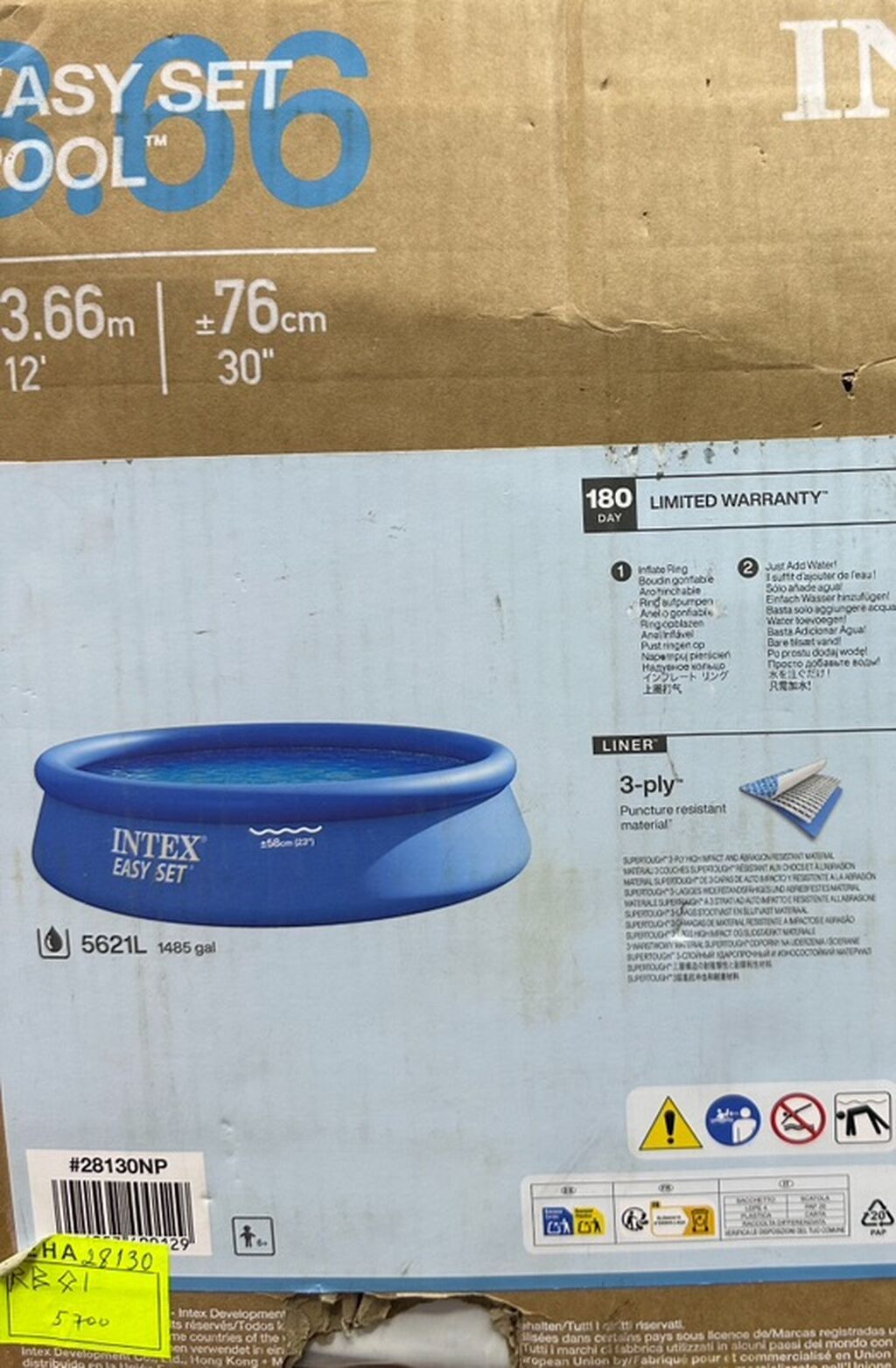 Надувной каркасный бассейн Intex Easy Set 3.66 м × 76 см - Диаметр: фото 4