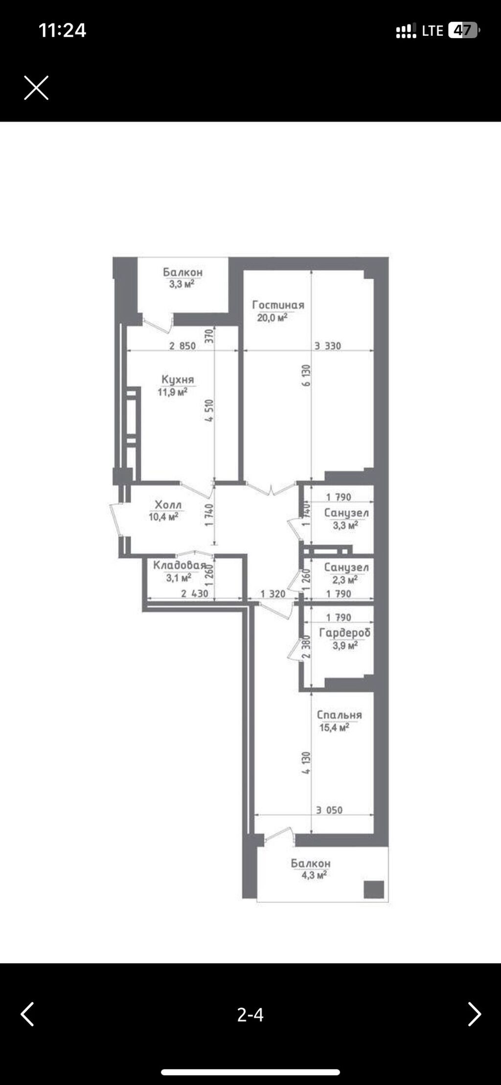 2 комнаты, 78 м², парк Фучика Элитка, 2 этаж, ПСО (под самоотделку): фото 3