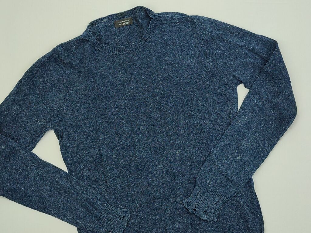 Bluzy: Sweter Zara, S (EU 36), stan - Bardzo dobry, wzór - Jednolity kolor, kolor - Niebieski — 1