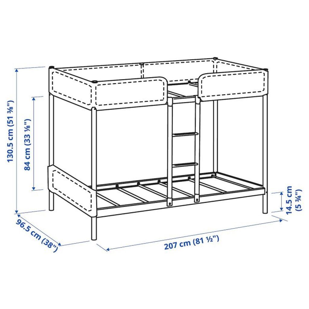 IKEA, Двухъярусная металлическая кровать для детской комнаты. И 2: фото 6