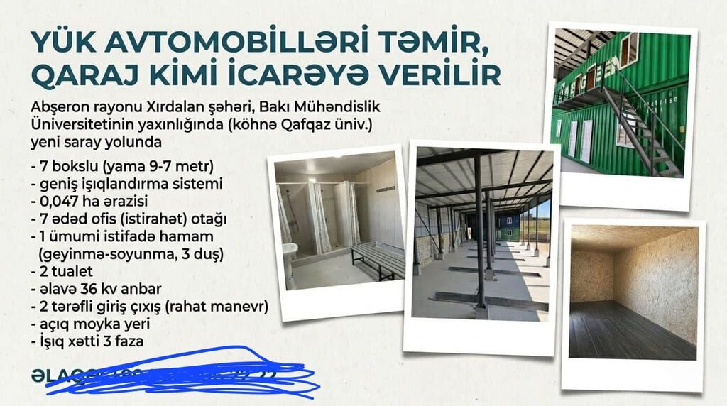 7 yama 9-7 metrlik 3 faza isiq 48 sot erazi 6 otaq 1 anbar 1 umumi