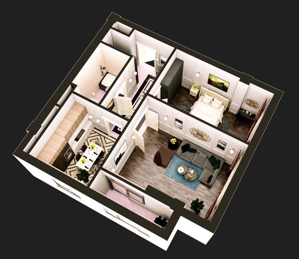 2 комнаты, 58 м², Юнусалиева/Суванбердиева 12 этаж: фото 3