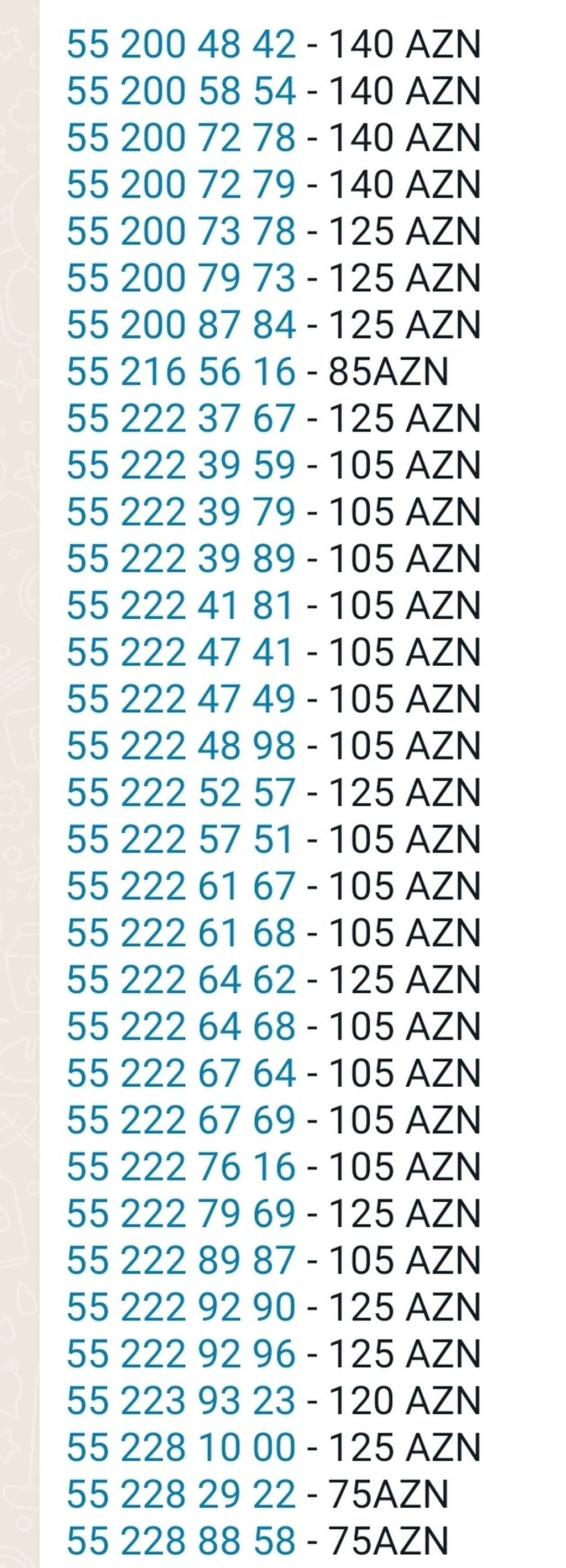 Bakcell nomreleri magaza var nomreler nomrə: 105 AZN SİM-kartlar | Bakı ...