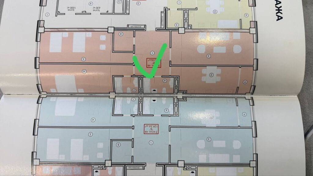 3 комнаты, 130 м², Золотой квадрат Элитка, 13 этаж, ПСО (под самоотделку): фото 6