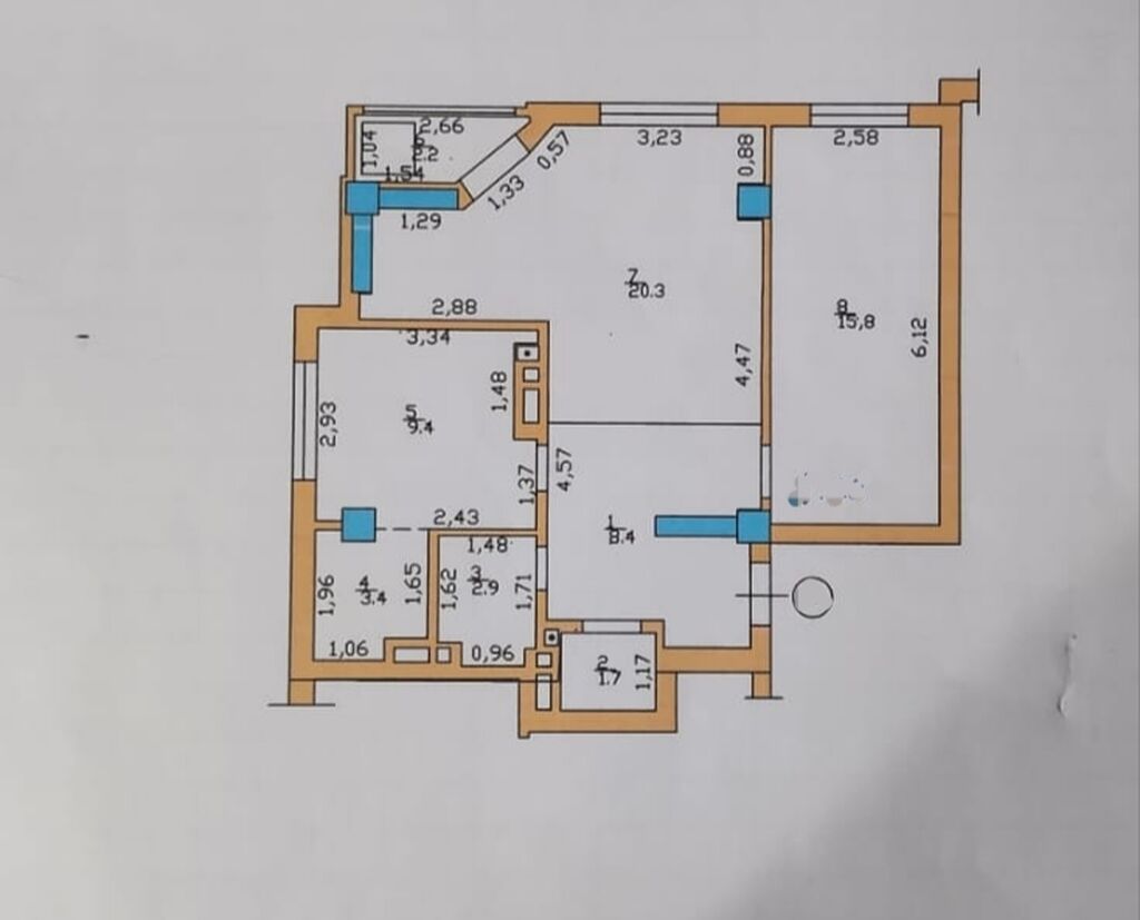 2 комнаты, 64 м², Пишпек Элитка, 7 этаж, Евроремонт: фото 5