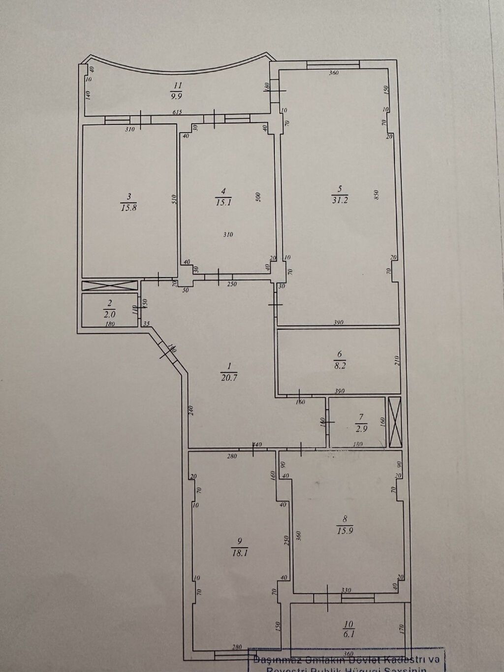 4 otaqlı, Yeni tikili, 155 kv. m
