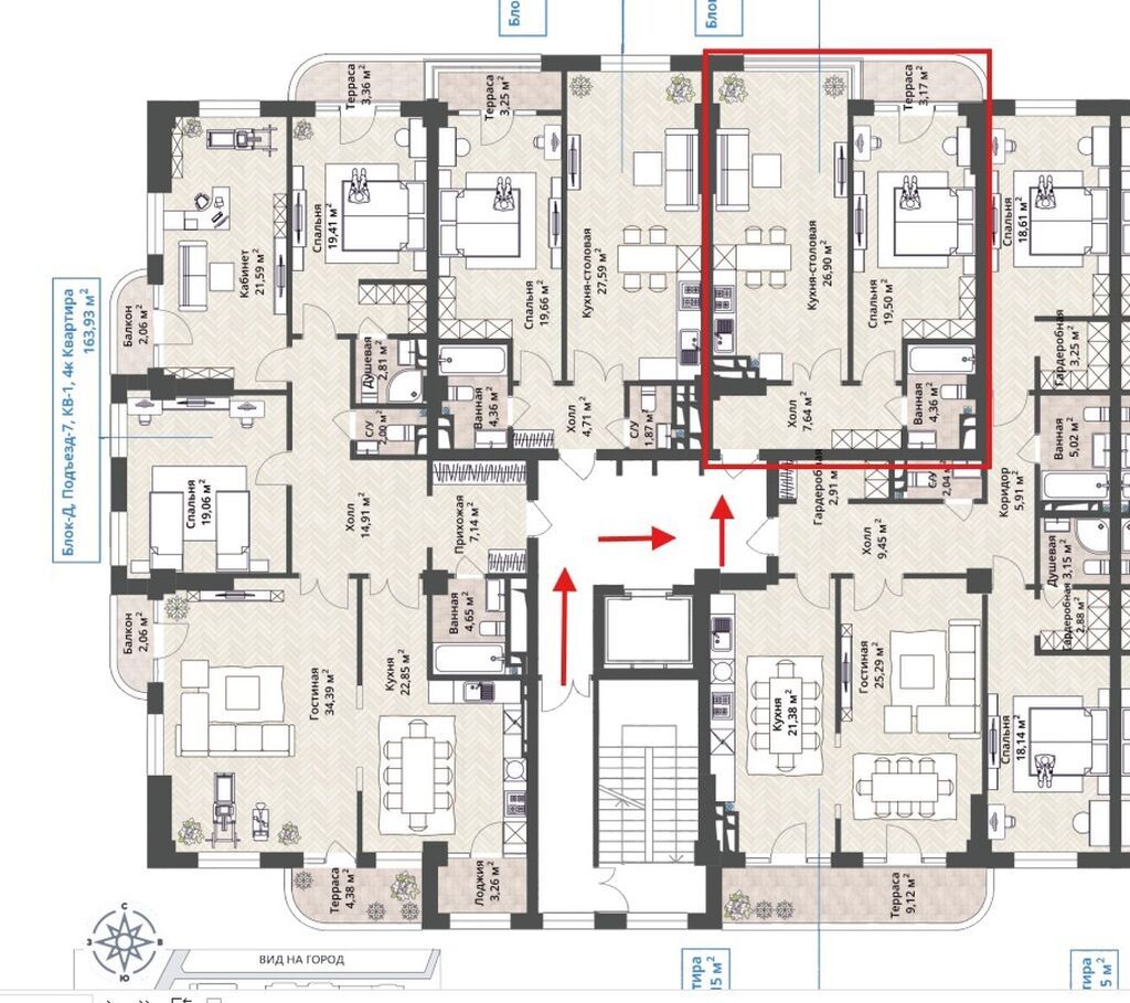 1 комната, 61 м², Орто-Сай с. Элитка, 9 этаж, ПСО (под самоотделку): фото 2