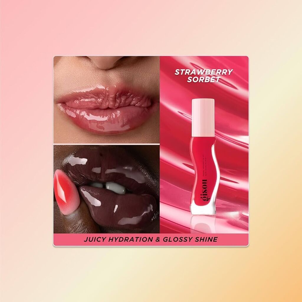 Gisou Lip Oil — оттенок Strawberry Sorbet Самое крутое масло для губ: фото 3