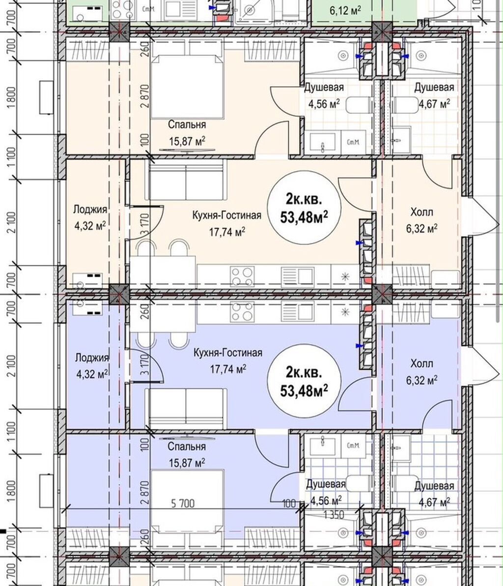 Продам квартиру 44,7 м² в новом доме в районе Кара-Жыгач: фото 4